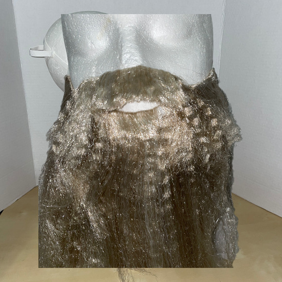 BLONDE LONG BUSHY BEARD MUSTACHE ZZ TOP BIKER COSTUME ACCESSORY NEW - Picture 3 of 5